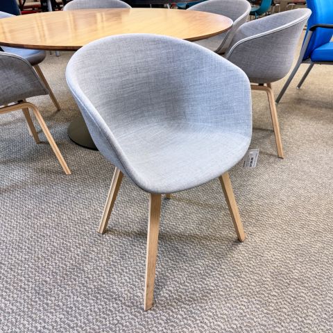 Used Fabric & Wood Guests Chairs (Grey & Maple) CHS1902-025