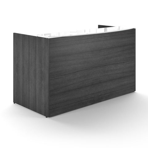 Potenza Reception Desk with Floated White Glass Top