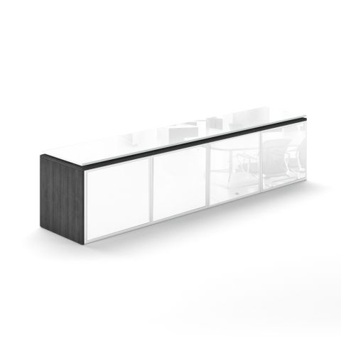 Potenza 72" Deluxe Wall Mounted Hutch with Glass Doors