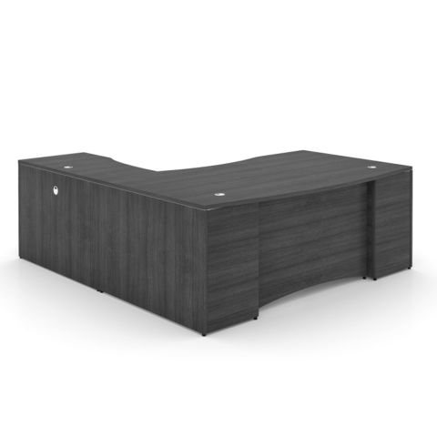 Potenza 72" L-Shaped Bow Front Desk - Front View