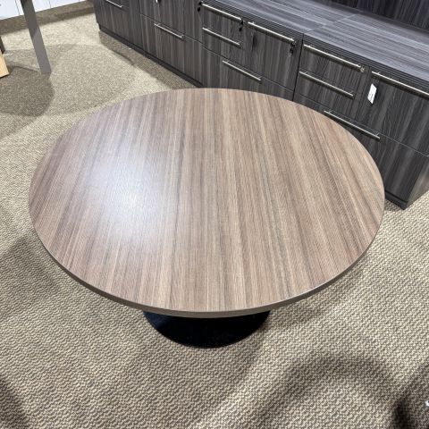 Used 48" Round Conference Meeting Table (Night Walnut & Black) CTB1902-011