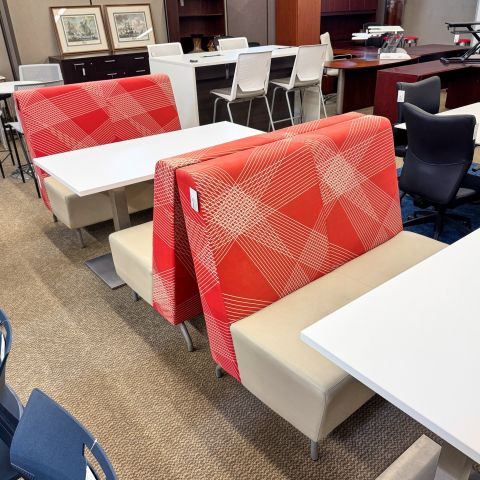 Used Arcadia Banquette Booth (Two Tone Red & Sand) LOV1882-026