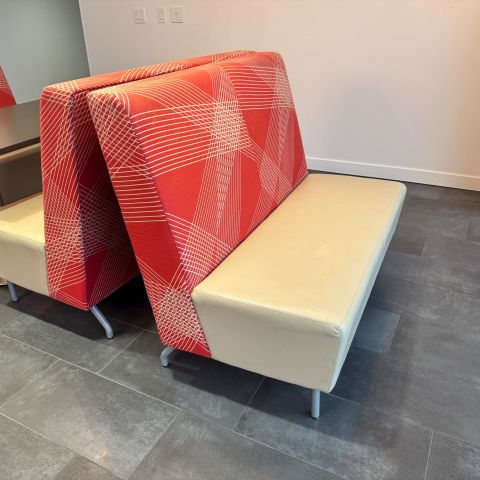 Used Arcadia Banquette Booth (Two Tone Red & Sand) LOV1882-026