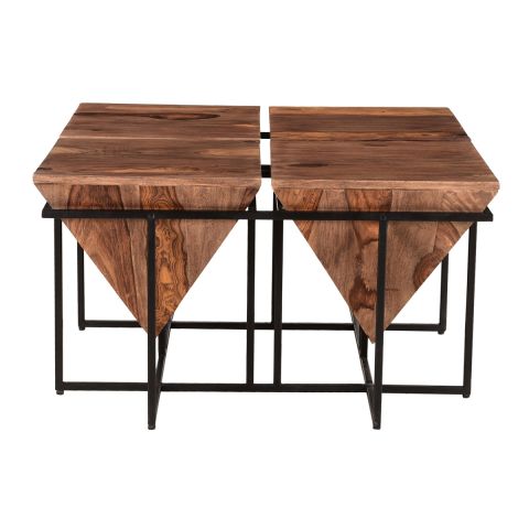 Costani Square Pyramid Office Accent Table (Light Walnut)