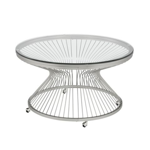 Front - Ellie International Lavar Occasional Table (Chrome)