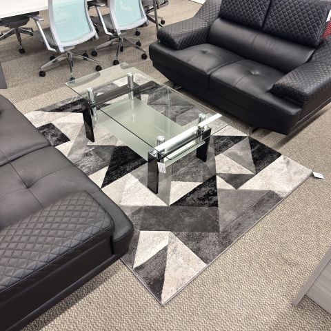 Used 48"x24" Glass Top Coffee Table (Black) OCC1907-007