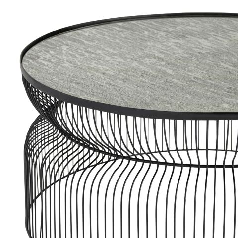 Crown Vista Monraux Round Metal Wire Cocktail Table