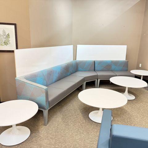 Used Arcadia 3-Piece Section Lounge Seating with Whiteboard Back (Two-Tone Blue & Grey) SOF1882-025