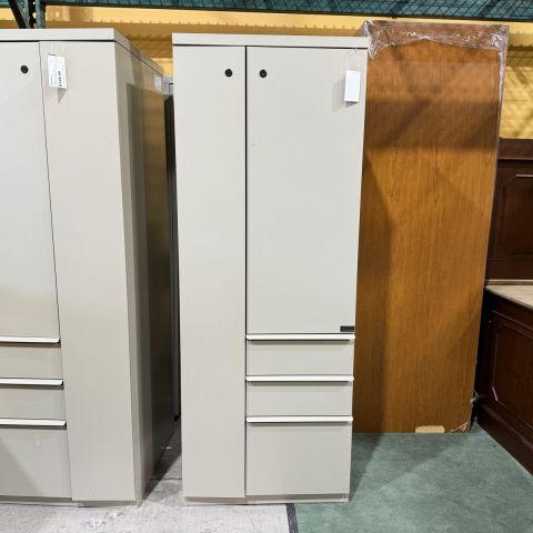 Used Metal Wardrobe Storage Tower (Taupe) STO1855-012