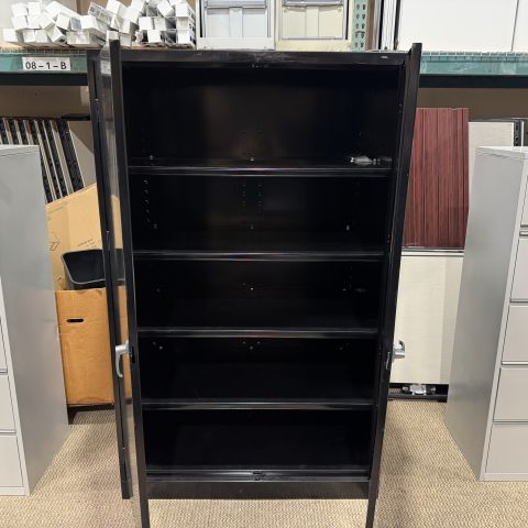 Used 48x78 2 Door Metal Storage Cabinet (Black) STO1902-034