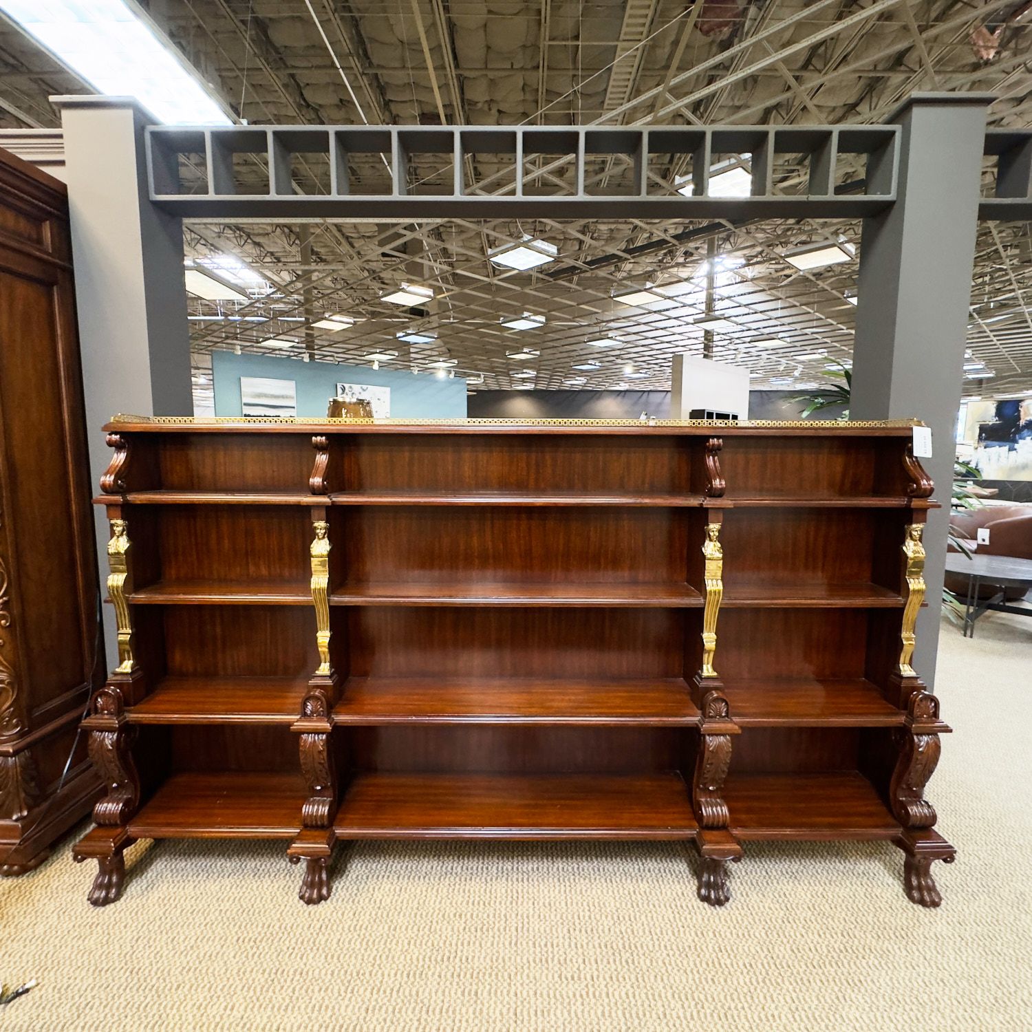Used Maitland Smith Wood & Brass Bookcase BC1873-005 | Dallas DESK