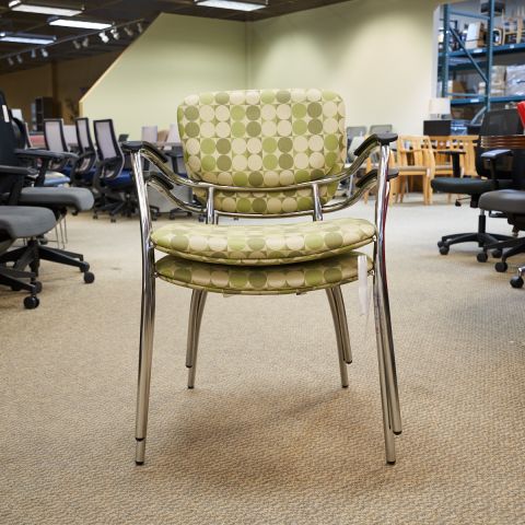 Used Global Total Office Stack Chair (Chrome & Honeydew Fabric) 000010574978