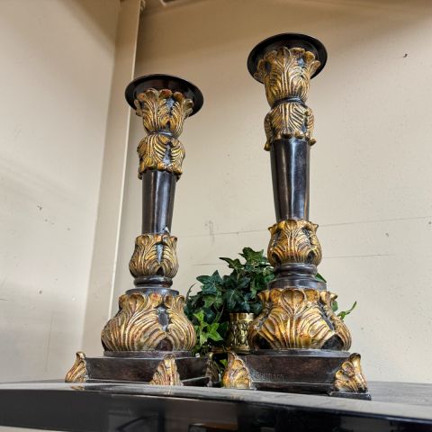 Used Candlestick Set of 2 (Brown & Gold)  ACC9999-3101