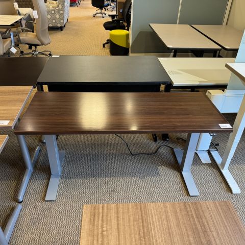 Used 58x23 Height Adjustable Desk (Modern Walnut & Silver Base) AHT1845-019
