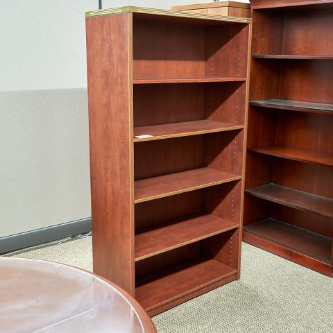Used 36x65 Laminate Bookcase with Reeded Edge Top (Cherry) BC1750-006