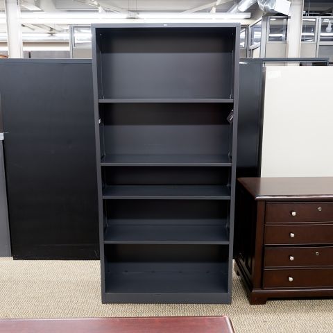 Used Hon 72" Metal Bookcase (Charcoal Grey) BC1827-014