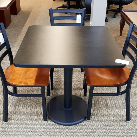 Used Square Breakroom Table (Black) BRK1838-020