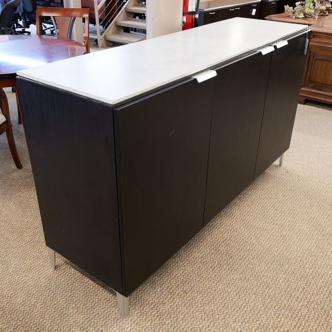 Used 72" Storage Cabinet Credenza with Concrete Top (Black) BUF1839-002