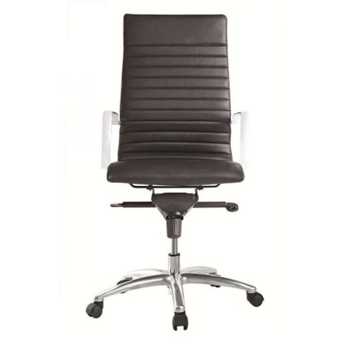 Zetti Leather High Back Executive Chair (Black)