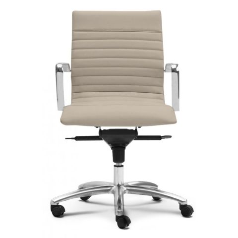 Zetti Leather Mid Back Executive Chair (Sand)