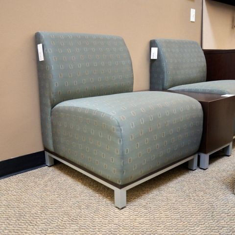 Used National Armless Lounge Chair (Green Fabric) CHL1763-010