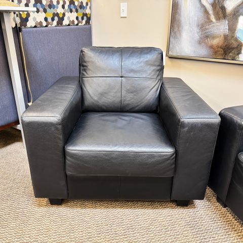Used Leather Lounge Chairs (Black) CHL1902-022