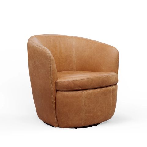 Parker House Barolo Swivel Club Chair (Vintage Saddle) - Front Angle