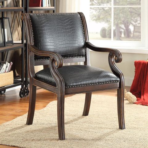 Costani Traditional Leather Accent Chair