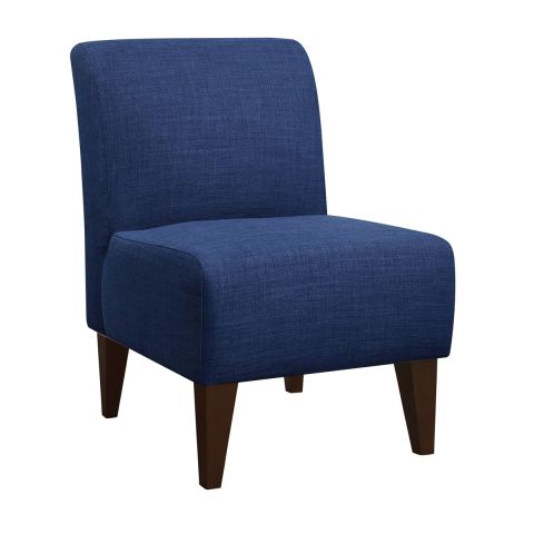 Ellie International Sapphire Slipper Accent Chair (Blue & Espresso)
