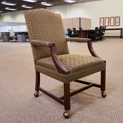 Used Fairfield Side Chair with Castors (Gold Tape Fabric) CHS1733-001