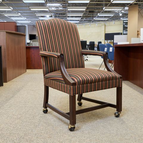 Used Fairfield 5163 Conference Guest Chair (Striped Fabric) CHS1811-002 - Front Angle View
