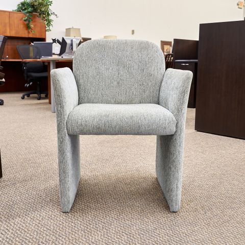 Used Upholstered Office Guest Chair (Light Grey) CHS1838-012 - Front View