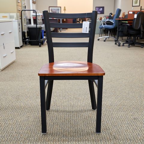 Used Breakroom Chairs (Black & Cherry) CHS1838-021 - Front View