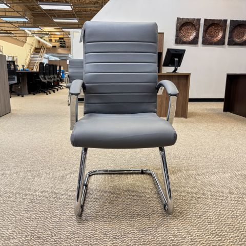 Used Vinyl Sled Based Guest Chair (Grey) CHS1894-006