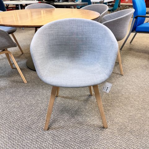 Used Fabric & Wood Guests Chairs (Grey & Maple) CHS1902-025