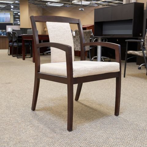 Used JSI Guest Office Chair (Walnut & Cream) [Showroom Sample] CHS9999-1600