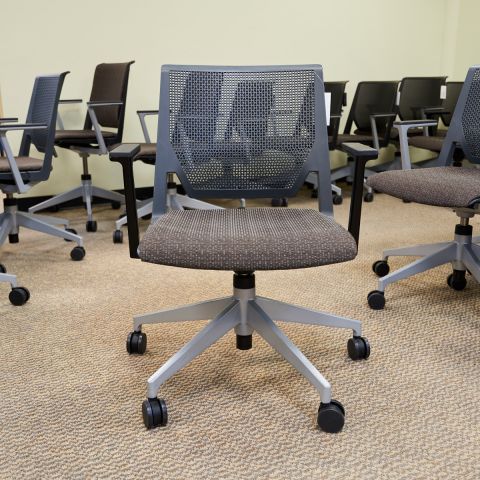 Used Haworth Very Conference Task Chairs in Black Arms (Black & Grey & Brown Pattern) CHT1848-002