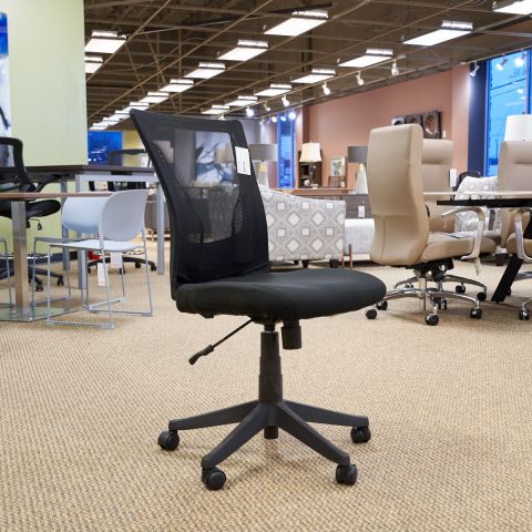 Used Mesh Back Fabric Seat Armless Task Chair (Black) CHT9999-1057