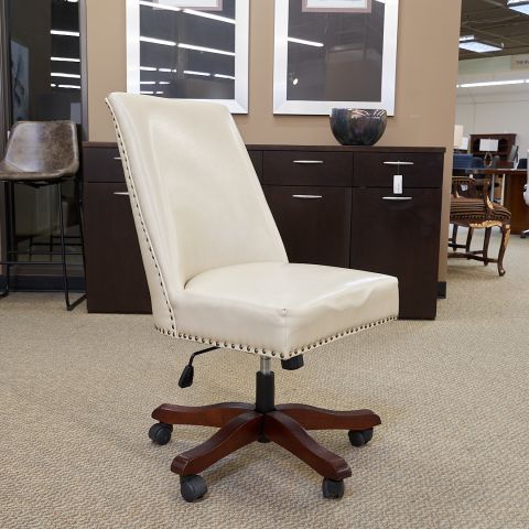 Used Traditional Contemporary Armless Task Chair (White) CHT9999-1616 - Front Angle View