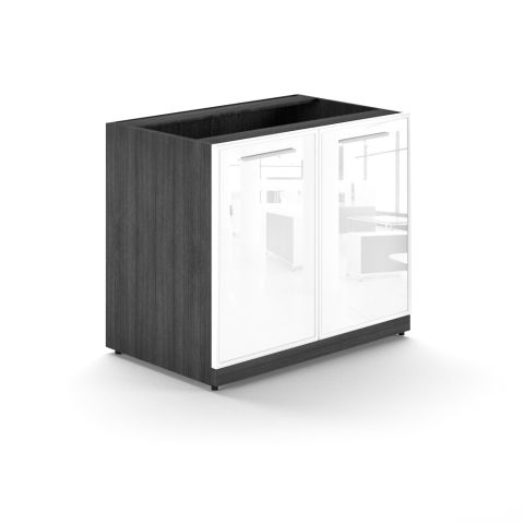 Potenza 2 Door Storage Cabinet Glass Doors w/o Top