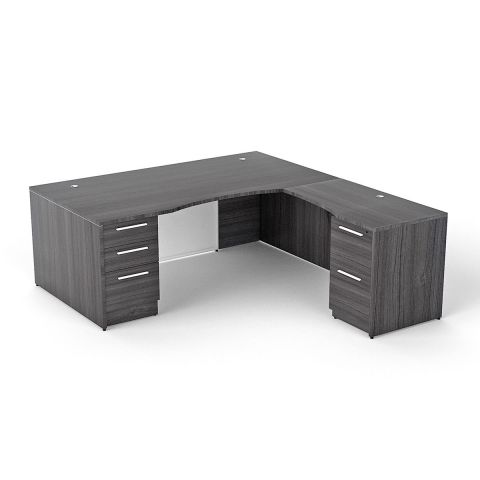 Potenza 66" L-Shaped Desk with Glass Modesty