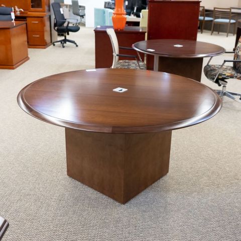 Used Paoli 57" Round Conference Table (Walnut) CTB1624-011