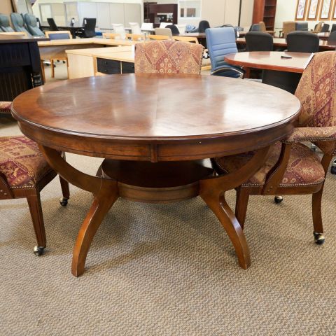 Used Steve Silver 54" Round Conference Table (Walnut) CTB1794-020