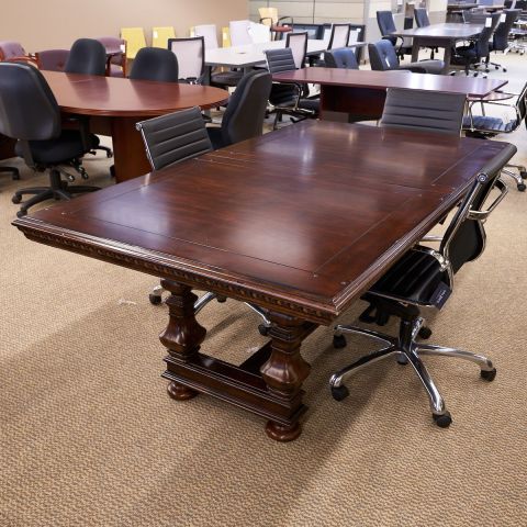 Used Traditional Conference Table with Rope Edge (Dark Walnut) CTB1811-010