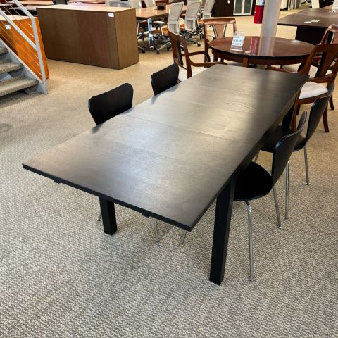 Used Ikea 7' Break Room Dining Table with Leaves (Black) CTB1845-010