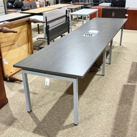 Used Clear Design 12' Conference Table with Power (Grey) CTB1860-001