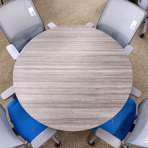 Used Hon 42" Round X-Base Meeting Table (Grey & Silver) CTB1892-008