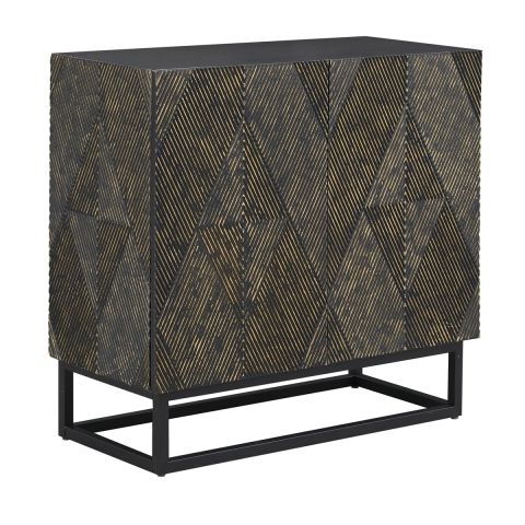 Costani Reese Textured 2 Door Storage Cabinet - Front Angle View