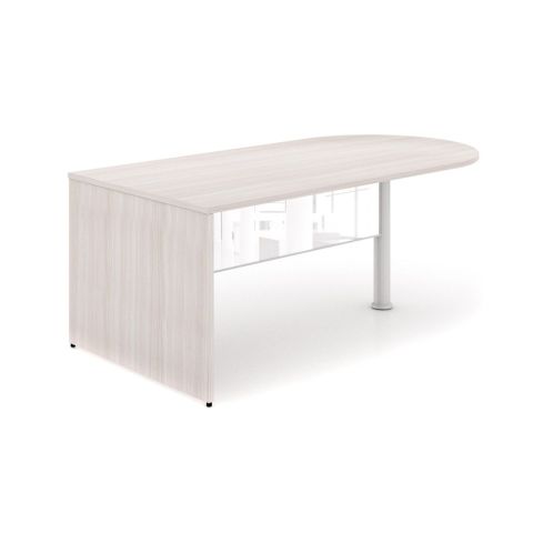 Potenza Bullet Desk Shell with White Glass Modesty Panel