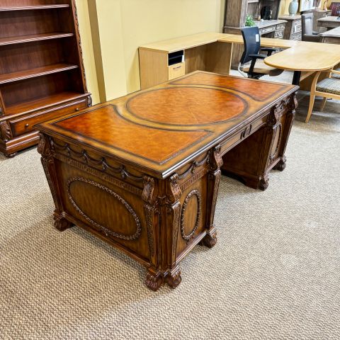 Used Hooker Furniture Traditional Partners Desk (Walnut) DEE1858-001